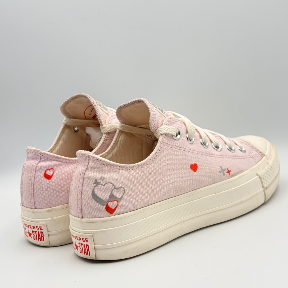 Converse Chuck Taylor All Star Lift Platform Pink Heart Lilac Fever Womens 8 - Picture 5 of 13